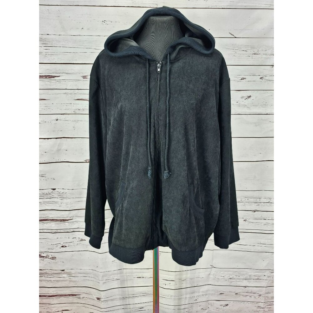 Denim And Co‎ Charcoal Gray Women’s Size 3X Hooded Jacket